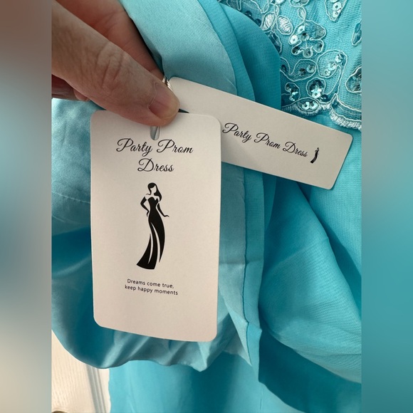 Elegant Blue Sparkly Embroidered 3-Piece Set - Picture 6 of 10